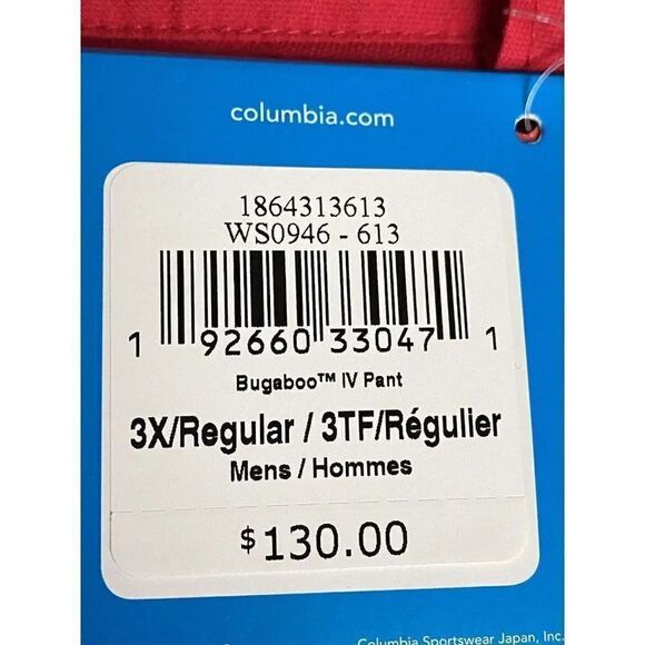 Columbia Men's Sz 3X Red Waterproof Bugaboo IV Snow Ski Pants Omni-Tech NEW - Picture 4 of 12